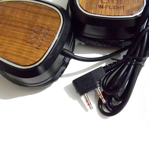 lot of 10 HEAD PHONES LSTN Delta In-Flight Wood 2 PRONG CORD - Picture 3 of 6